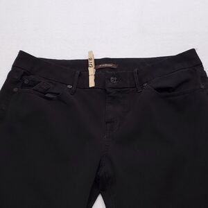 7 For All Mankind Casual Button Zip Denim Dark Wash Jeans Womens Size 30 Black